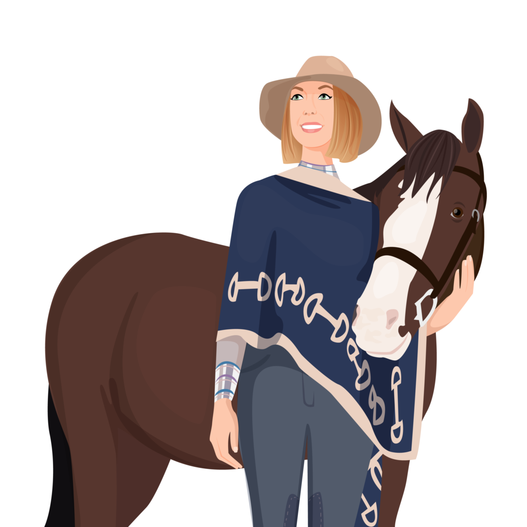 Custom horse vector illustration by Natalia Lavrinenko